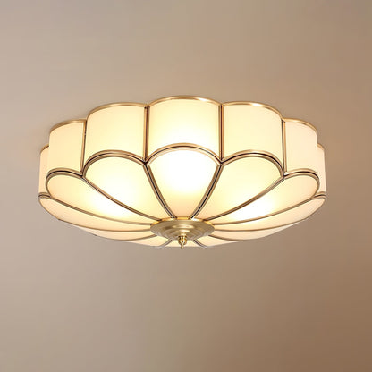 Ceiling Light | Frosted Glass Lotus Fixture