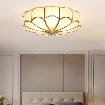 Ceiling Light | Frosted Glass Lotus Fixture