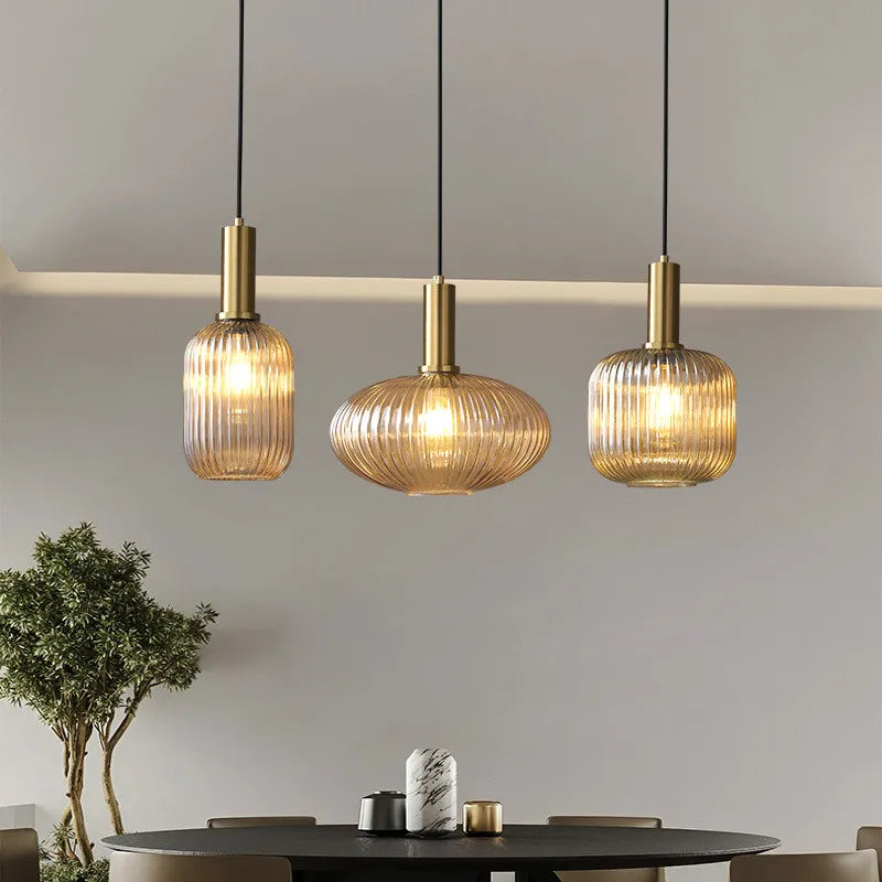 Pendant Light | Ribbed Glass Shade Design