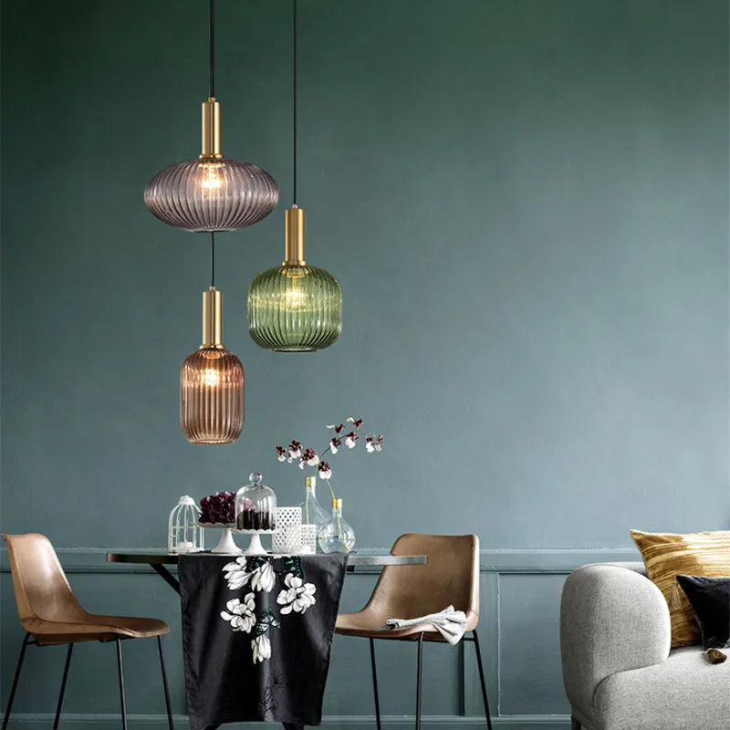 Pendant Light | Ribbed Glass Shade Design
