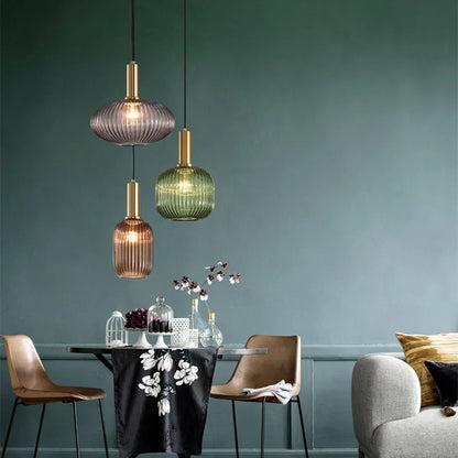 Pendant Light | Ribbed Glass Shade Design