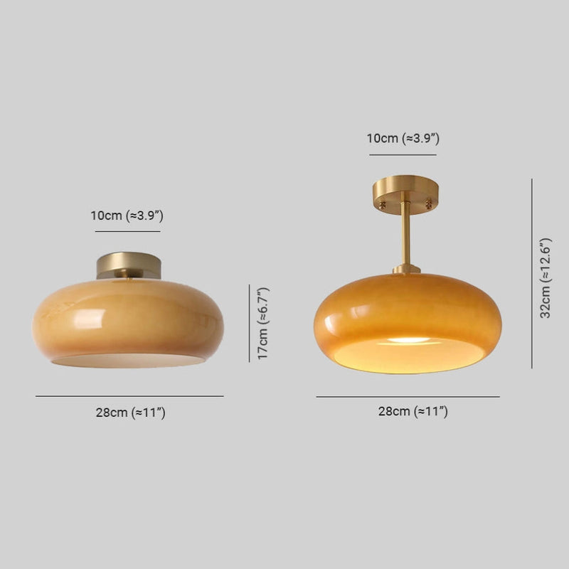 Pendant Light | Amber Glass Dome Design