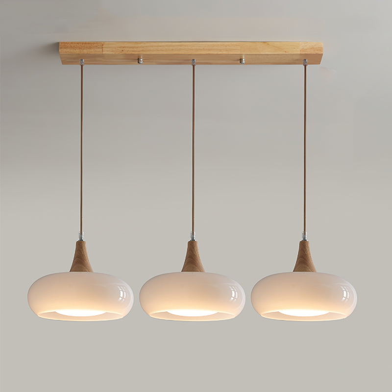 Pendant Light | Amber Glass Wood Design