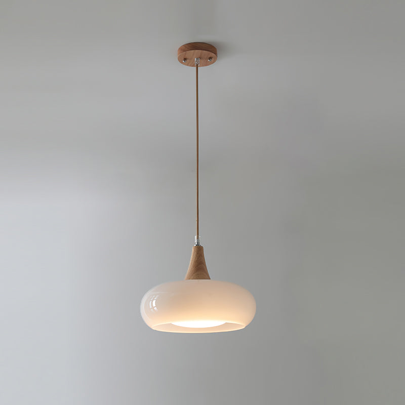 Pendant Light | Amber Glass Wood Design