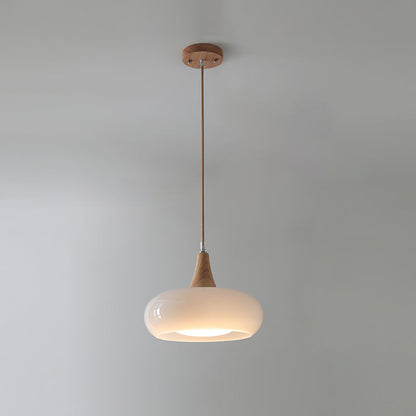 Pendant Light | Amber Glass Wood Design