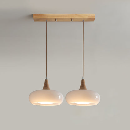 Pendant Light | Amber Glass Wood Design