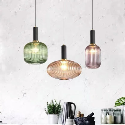 Pendant Light | Ribbed Glass Shade Design