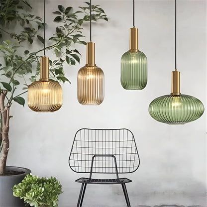 Pendant Light | Ribbed Glass Shade Design
