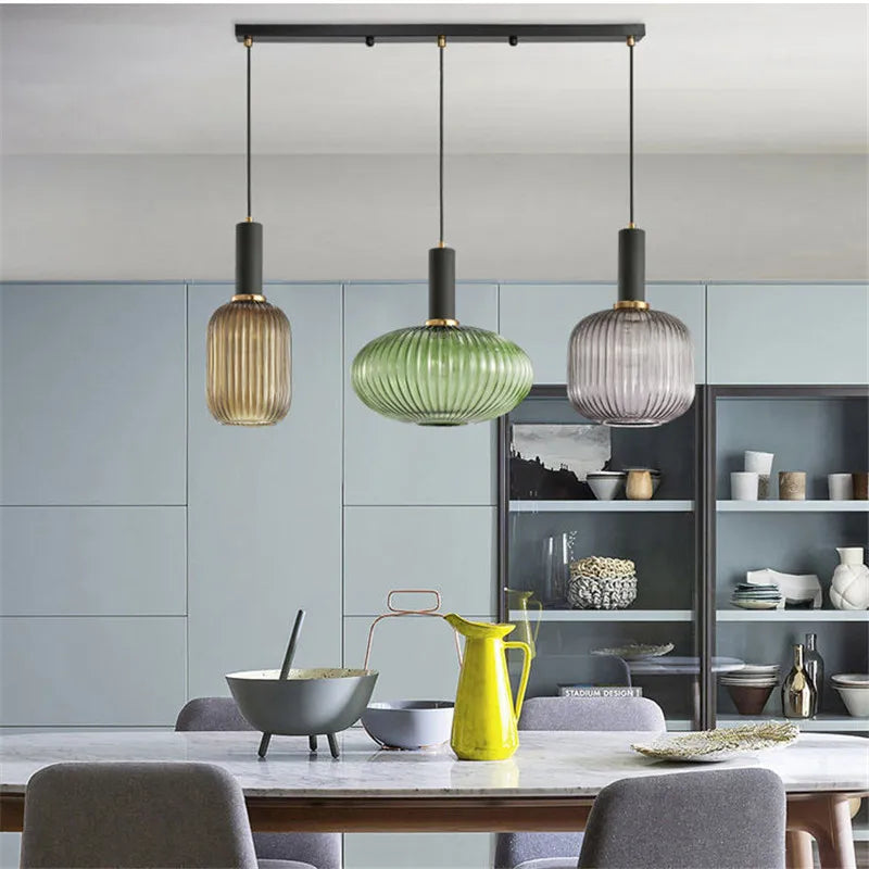 Pendant Light | Ribbed Glass Shade Design