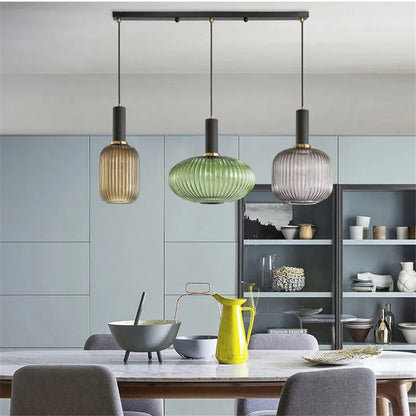 Pendant Light | Ribbed Glass Shade Design