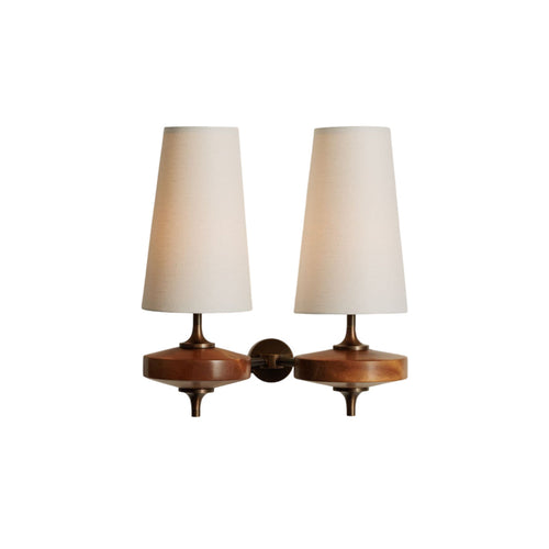 Wall Light | Vintage Wood Base Sconce