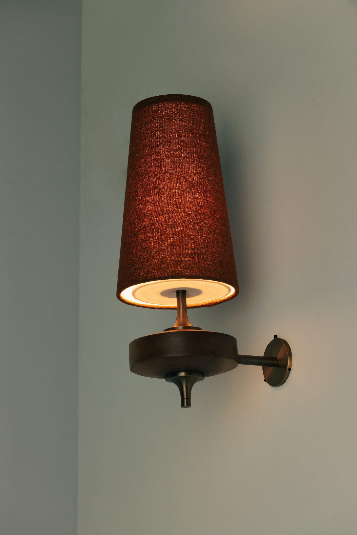 Wall Light | Vintage Wood Base Sconce