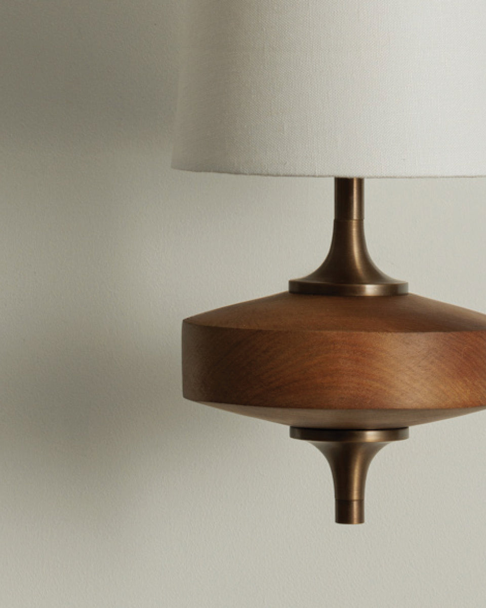 Wall Light | Vintage Wood Base Sconce