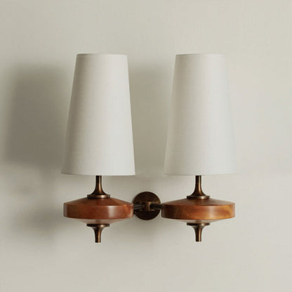 Wall Light | Vintage Wood Base Sconce