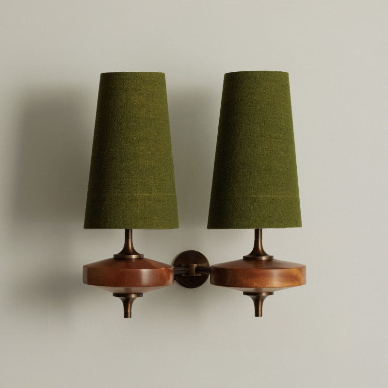 Wall Light | Vintage Wood Base Sconce