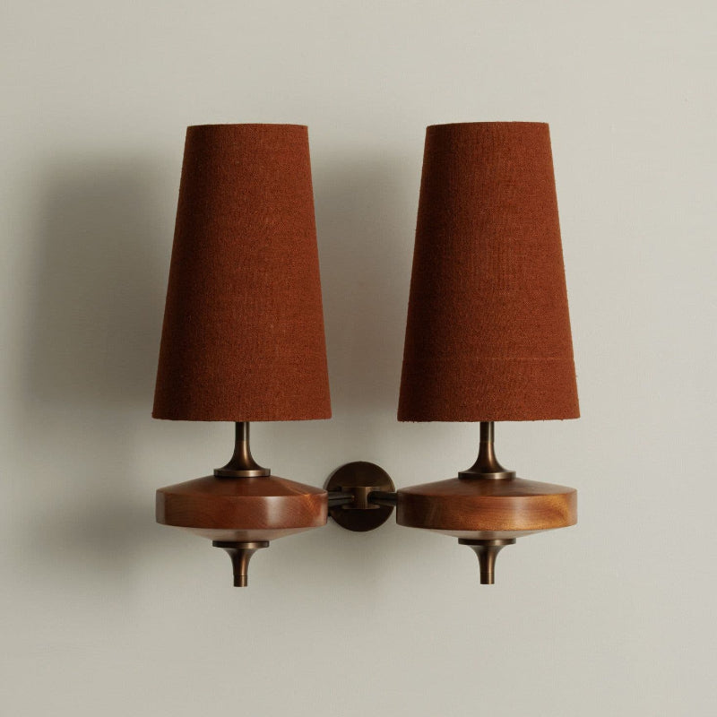 Wall Light | Vintage Wood Base Sconce