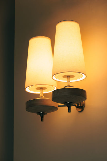 Wall Light | Vintage Wood Base Sconce