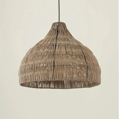 Pendant Light | Woven Wicker Bell Shade