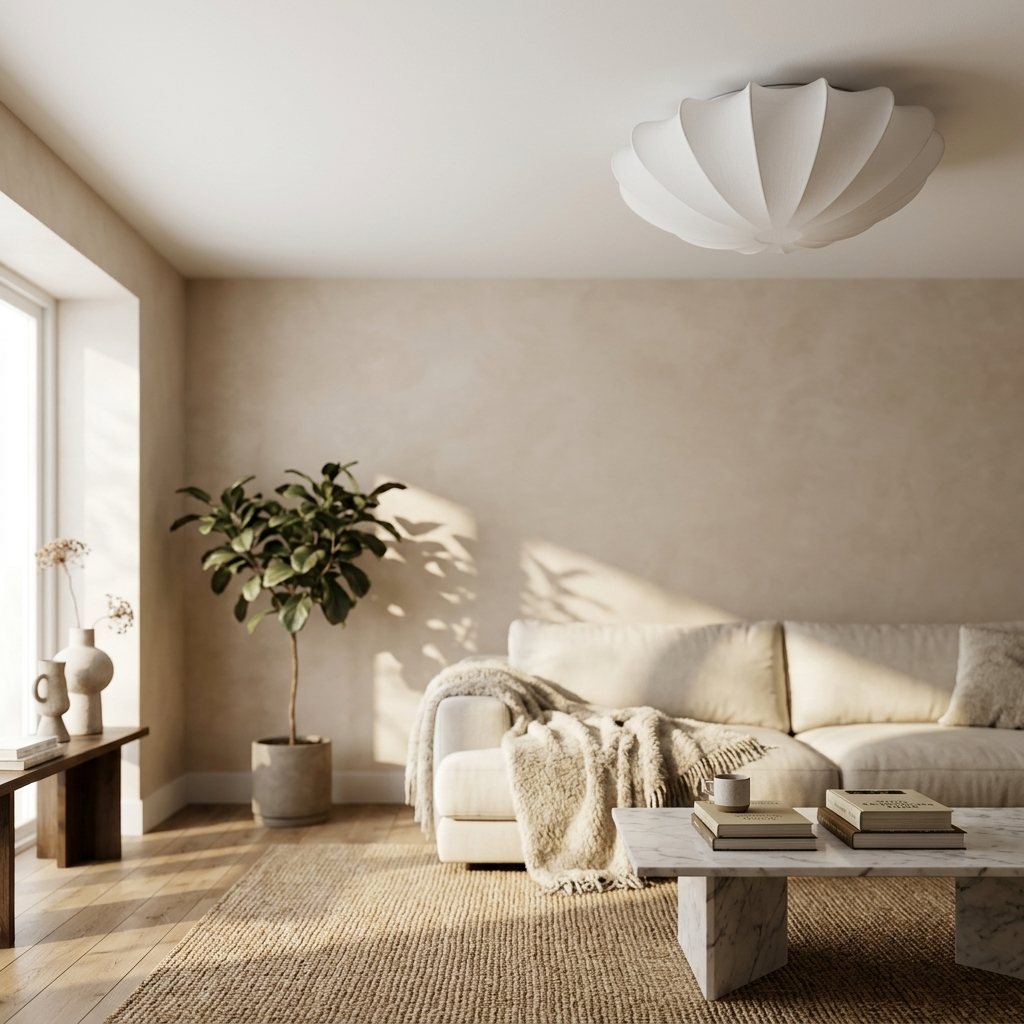 Ceiling Light | Shell Shaped Silk Flush Mount