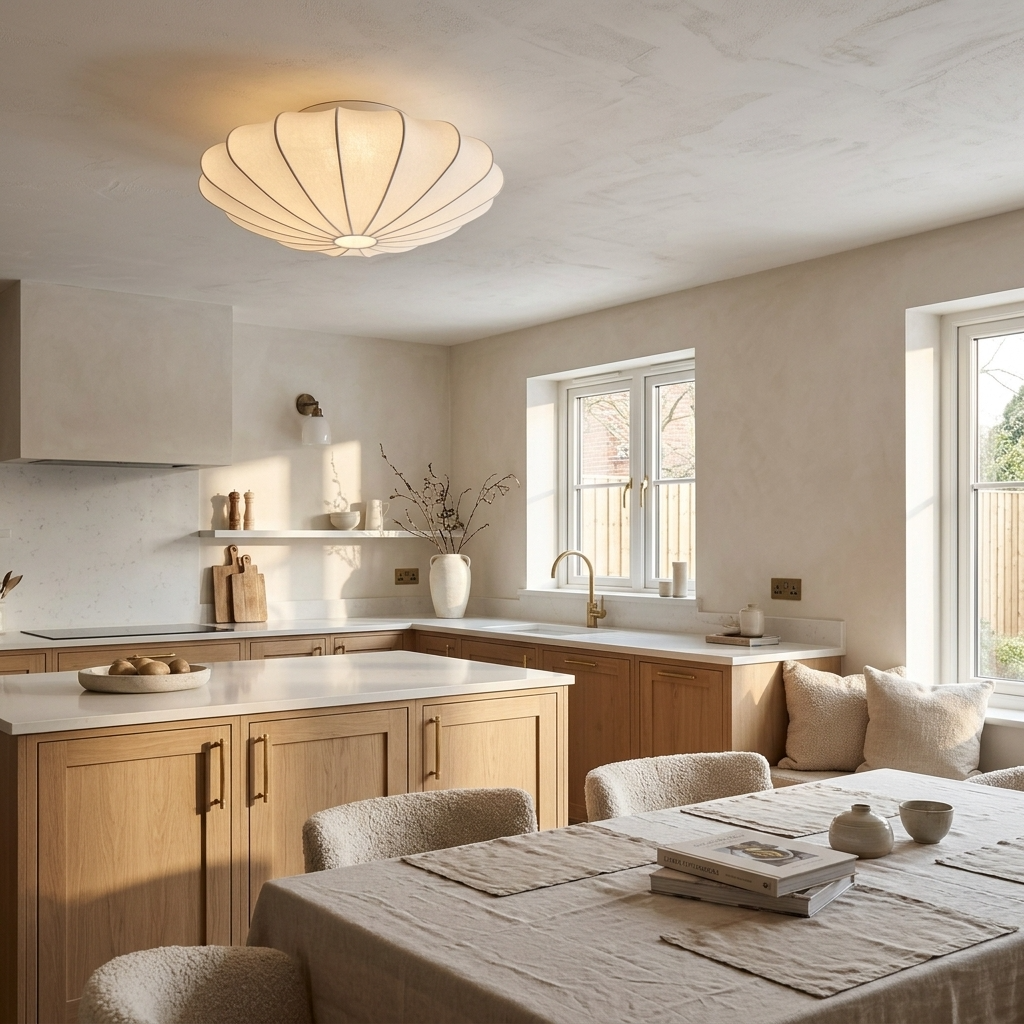 Ceiling Light | Shell Shaped Silk Flush Mount