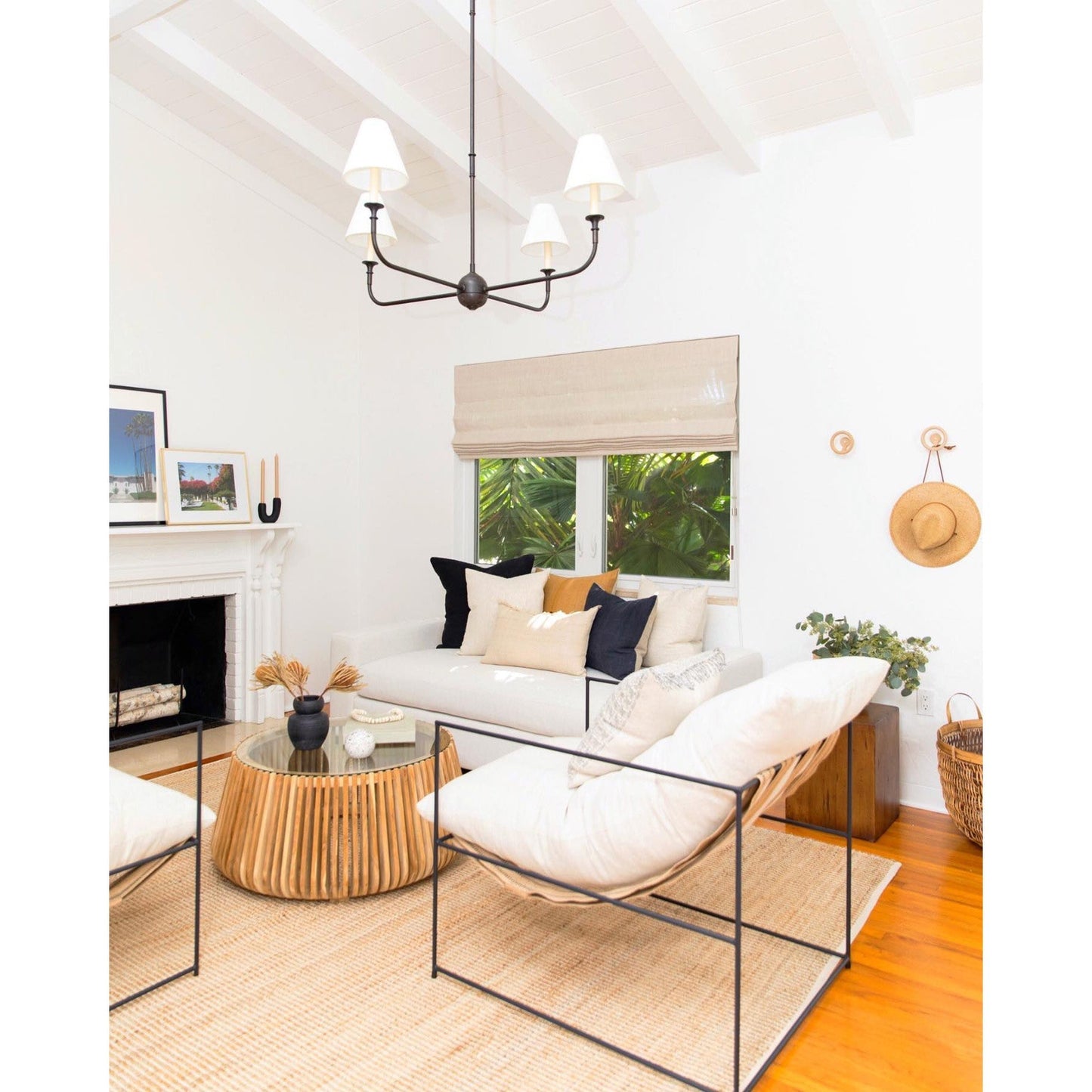 Pendant Light | Vintage Fabric Shade Chandelier