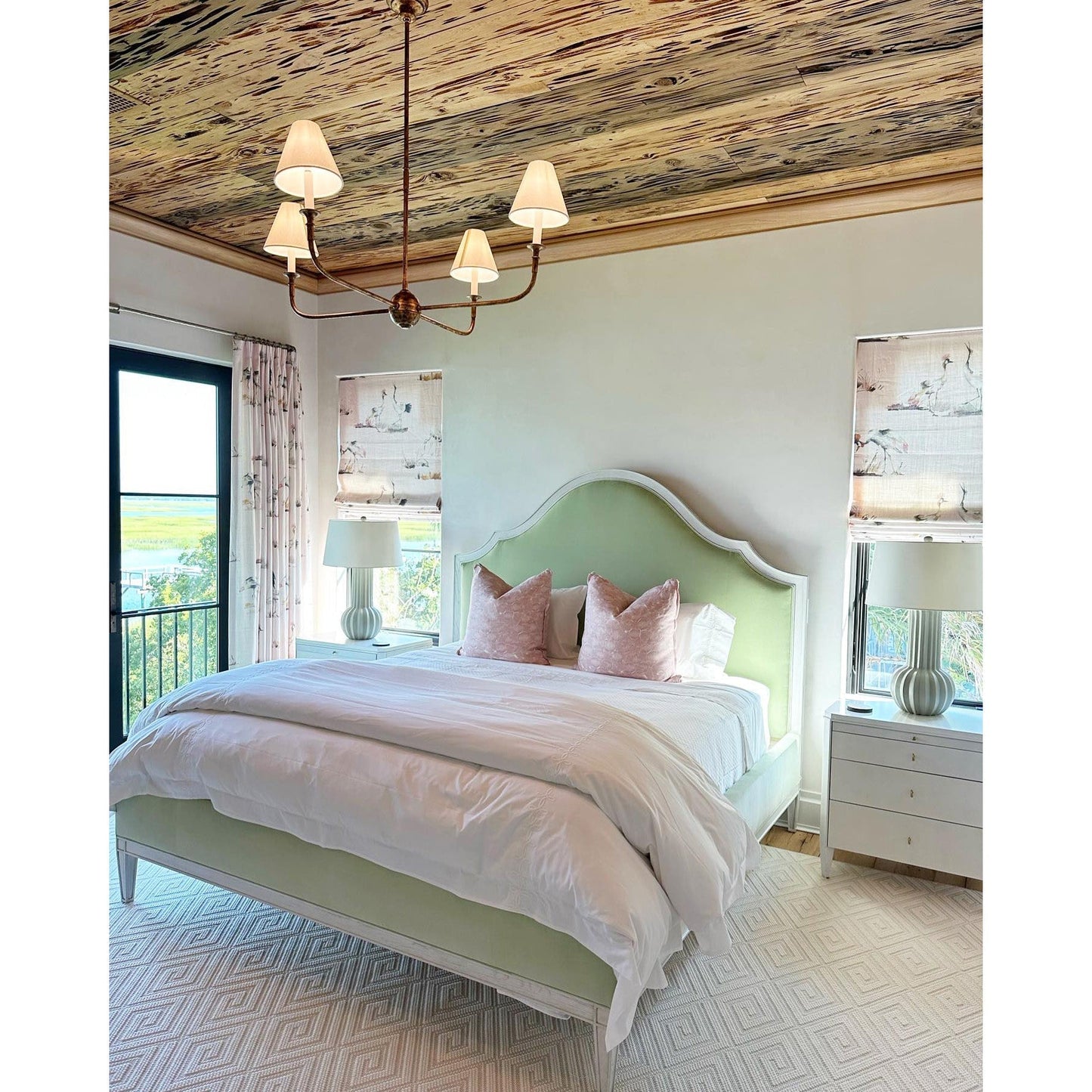 Pendant Light | Vintage Fabric Shade Chandelier