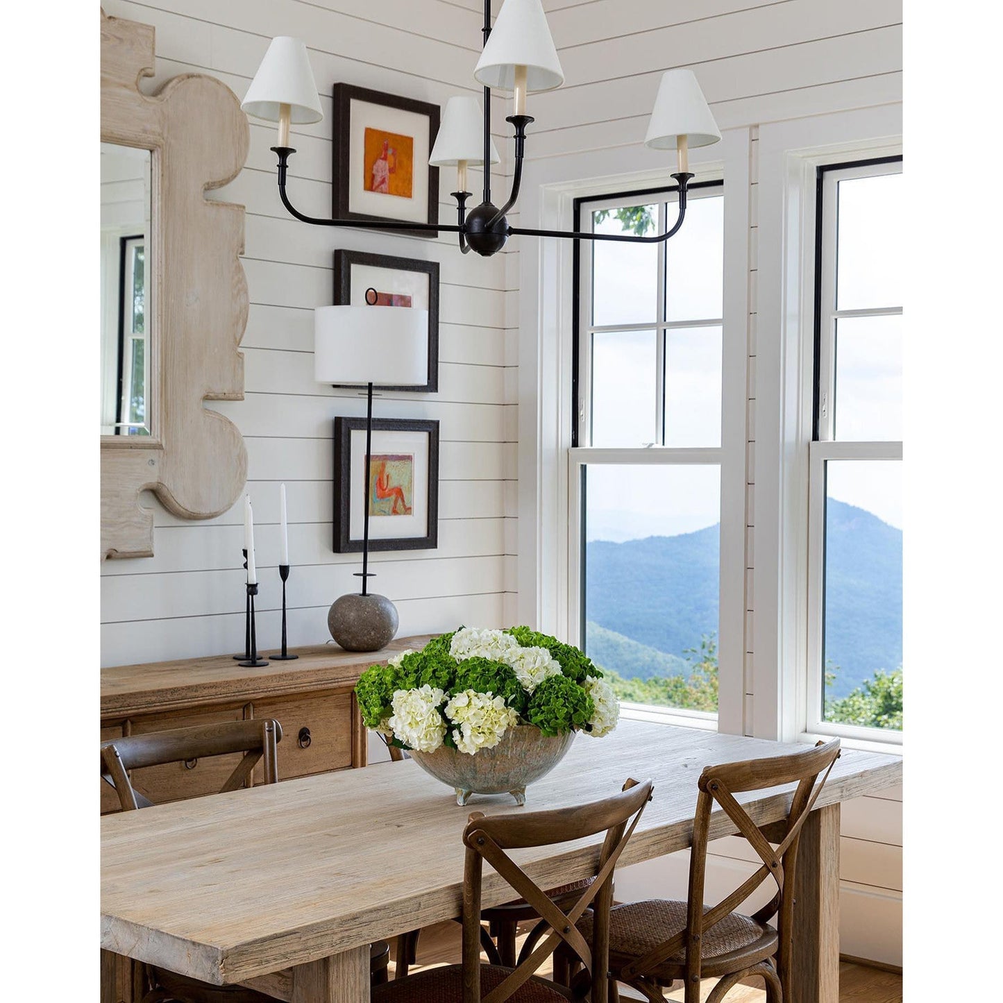 Pendant Light | Vintage Fabric Shade Chandelier