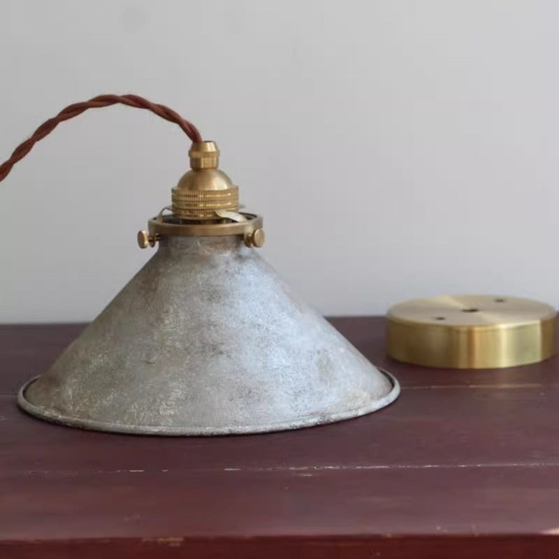 Pendant Light | Vintage Patina Cone Design