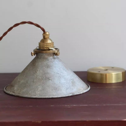 Pendant Light | Vintage Patina Cone Design