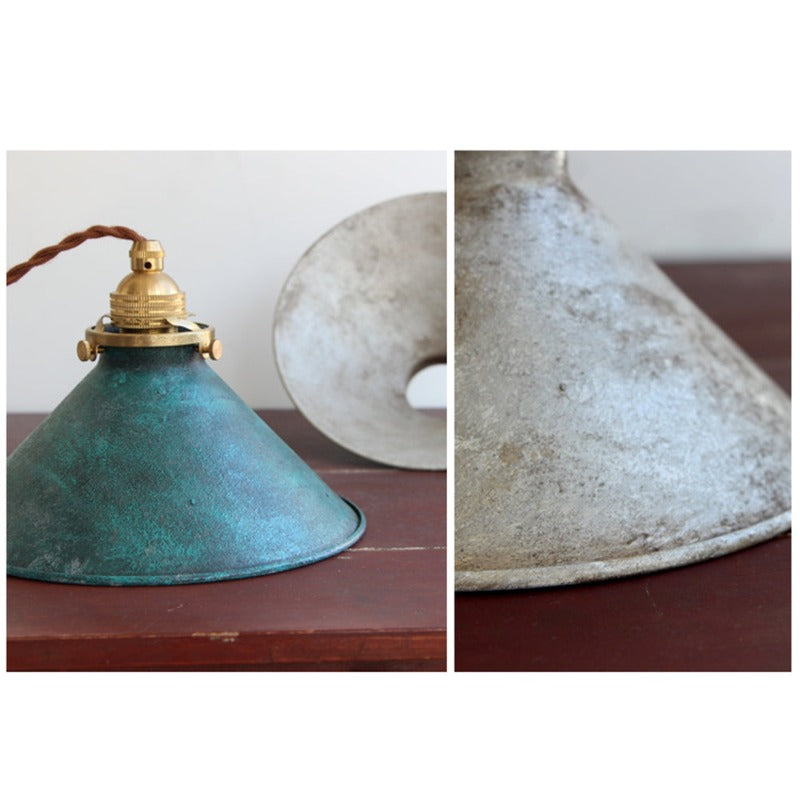 Pendant Light | Vintage Patina Cone Design