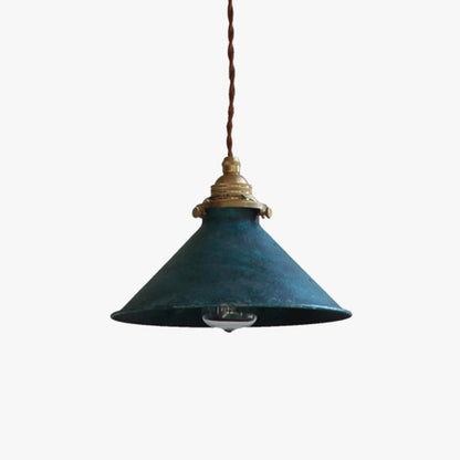Pendant Light | Vintage Patina Cone Design