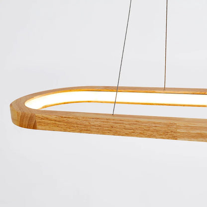 Pendant Light | Oval Wooden LED Bar Design
