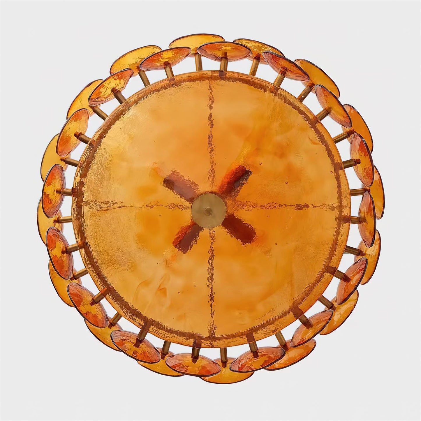Pendant Light | Amber Glass Disc Chandelier