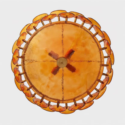 Pendant Light | Amber Glass Disc Chandelier