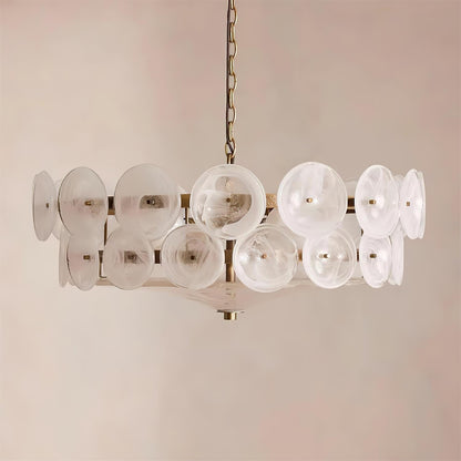 Pendant Light | Amber Glass Disc Chandelier