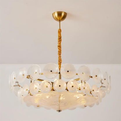 Pendant Light | Amber Glass Disc Chandelier