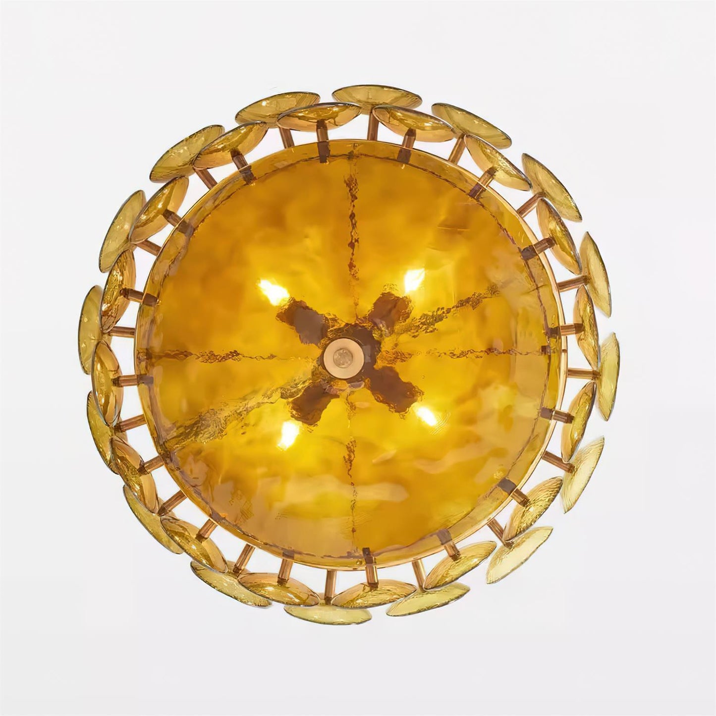 Pendant Light | Amber Glass Disc Chandelier