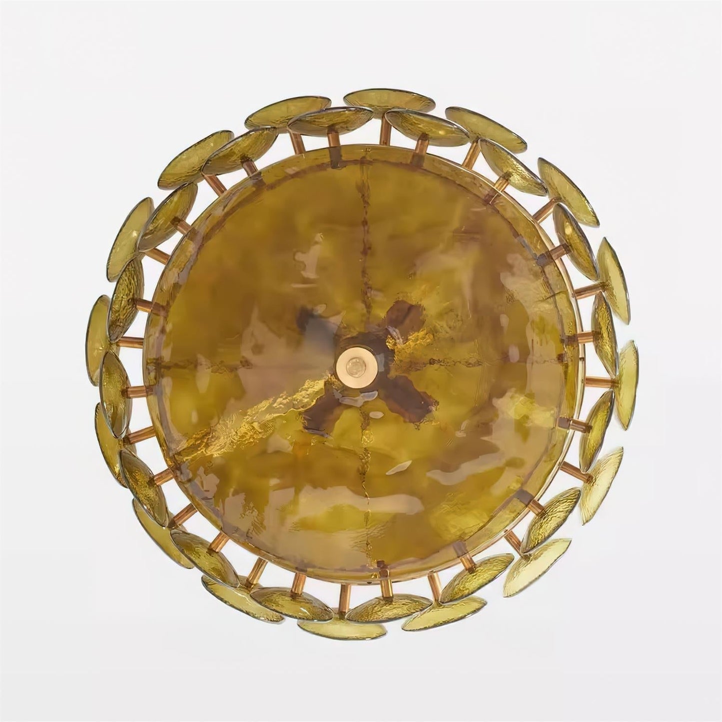 Pendant Light | Amber Glass Disc Chandelier