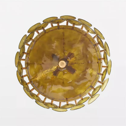 Pendant Light | Amber Glass Disc Chandelier
