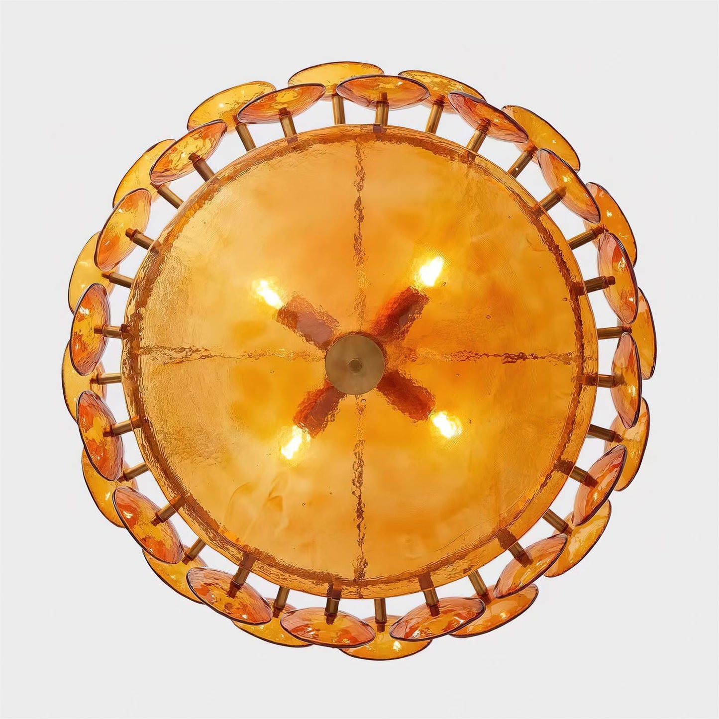 Pendant Light | Amber Glass Disc Chandelier
