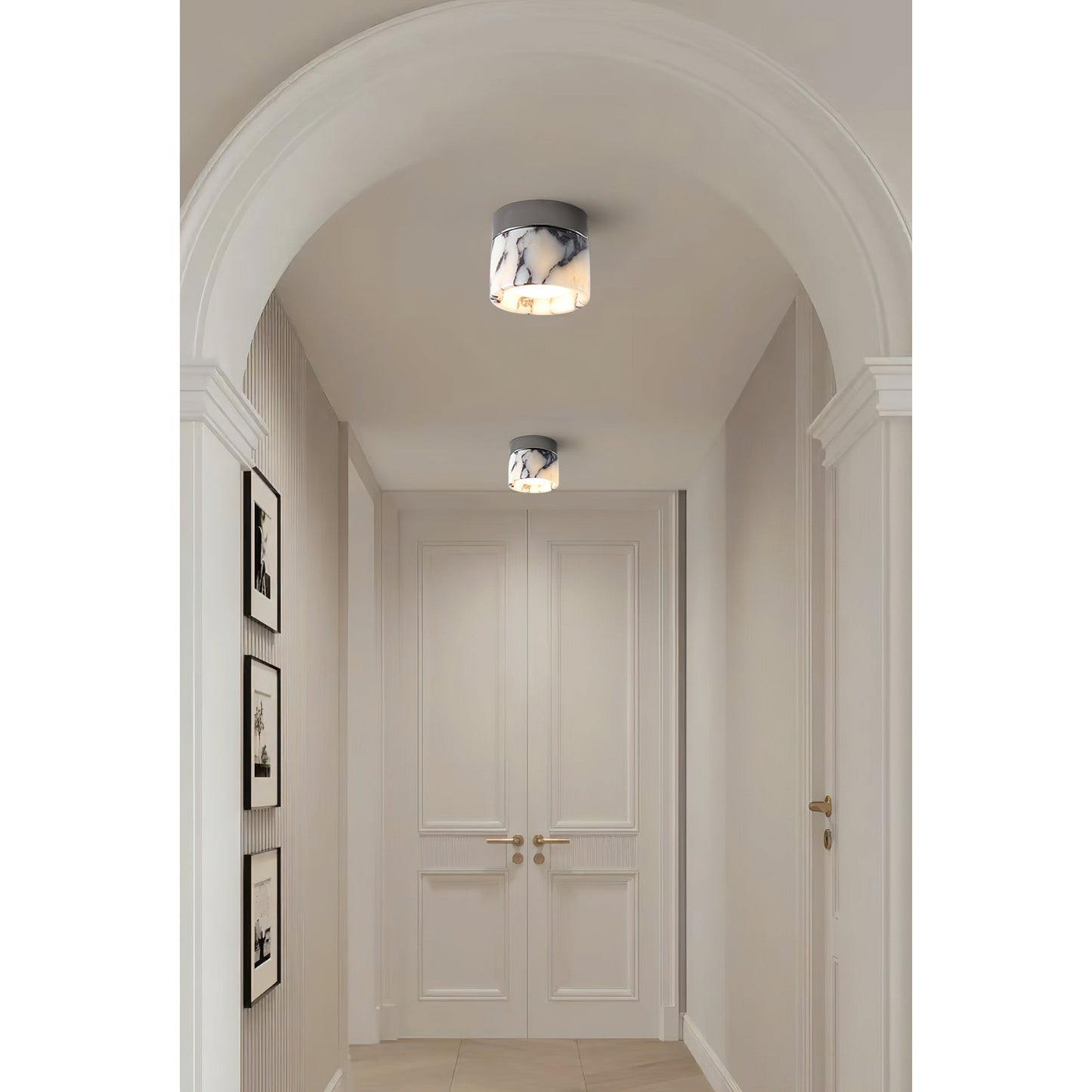 Ceiling Light | Marble Cylinder Spotlight Design