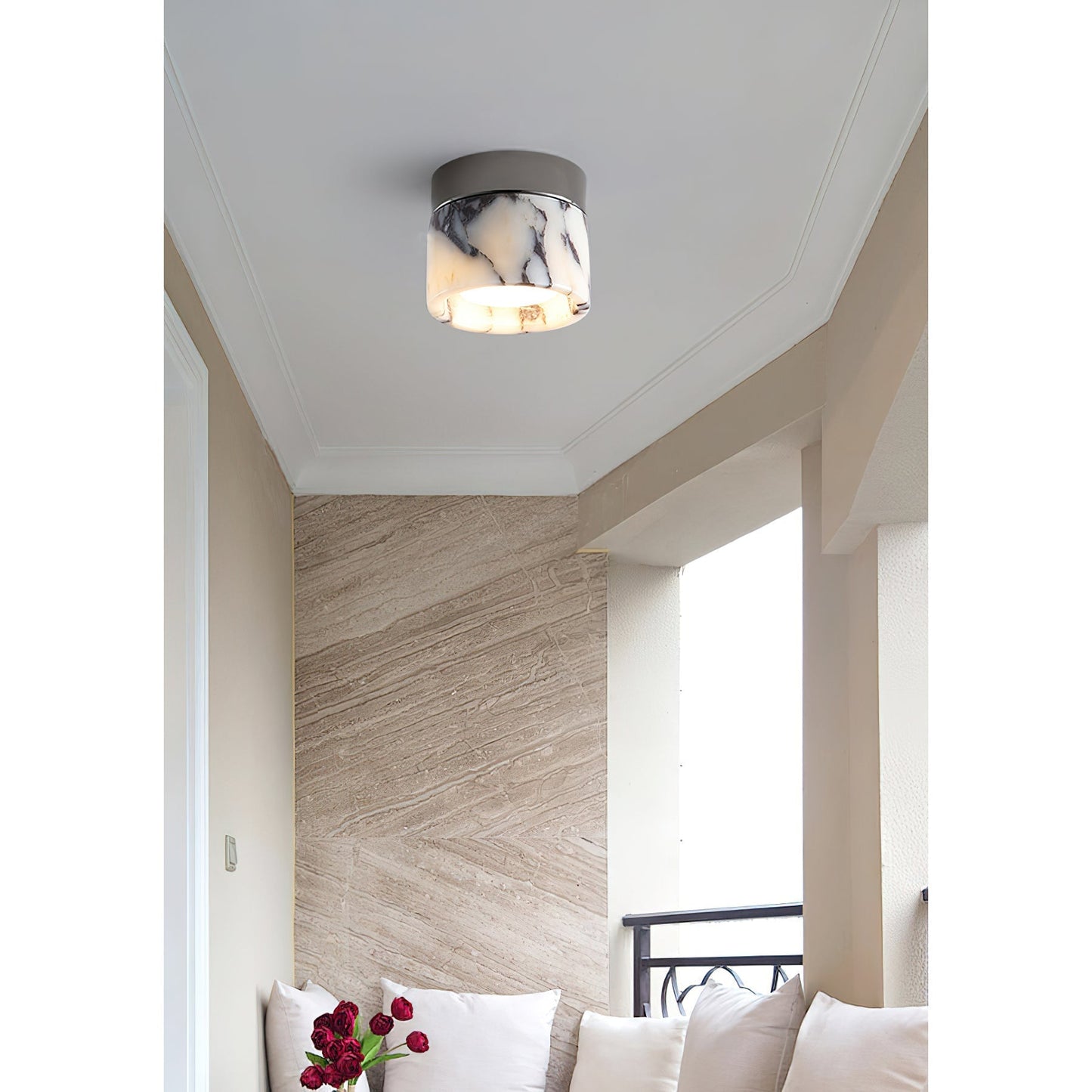 Ceiling Light | Marble Cylinder Spotlight Design