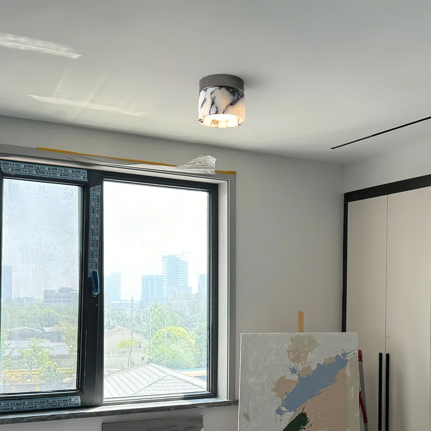 Ceiling Light | Marble Cylinder Spotlight Design