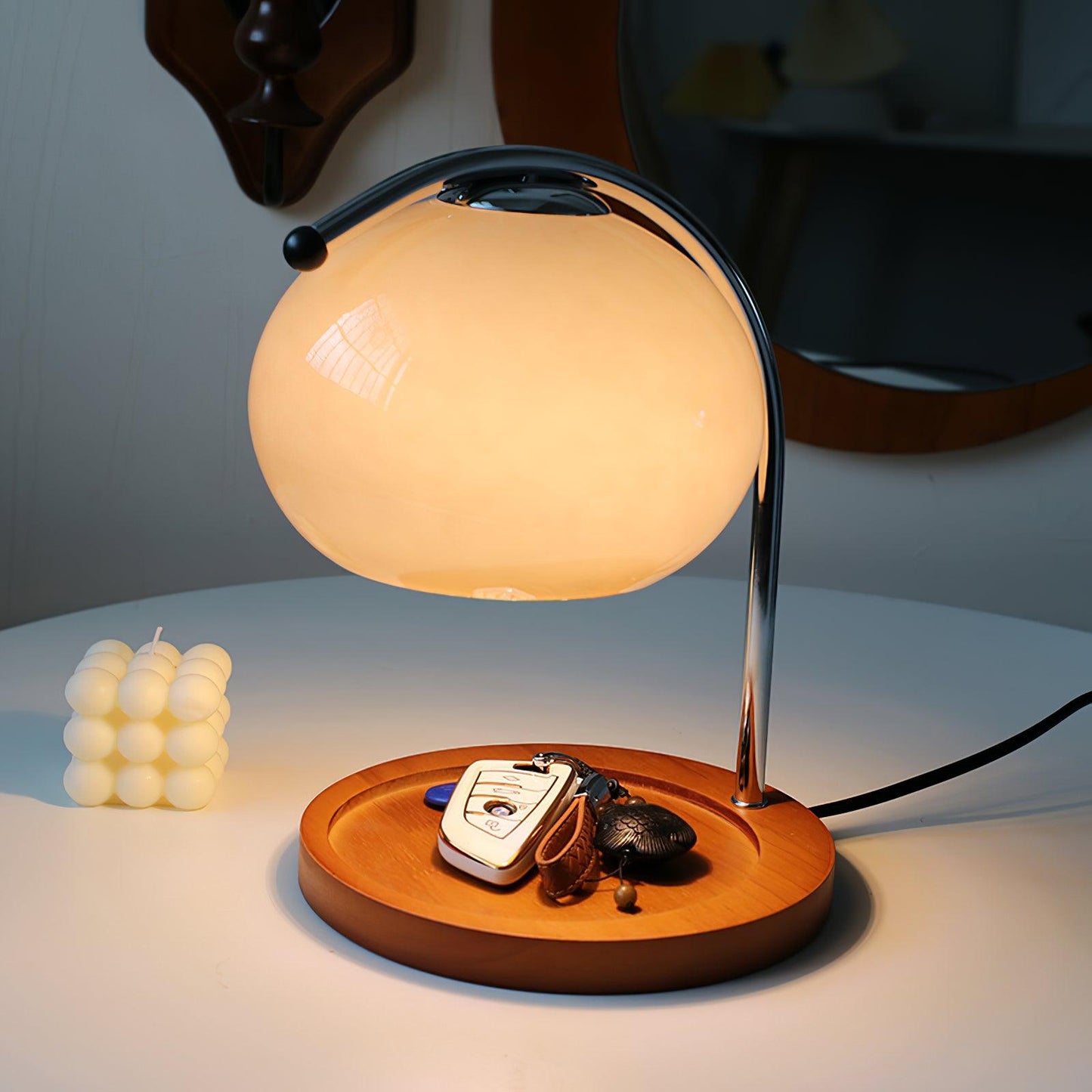 Table Light | Candle Warmer Glass Dome Design