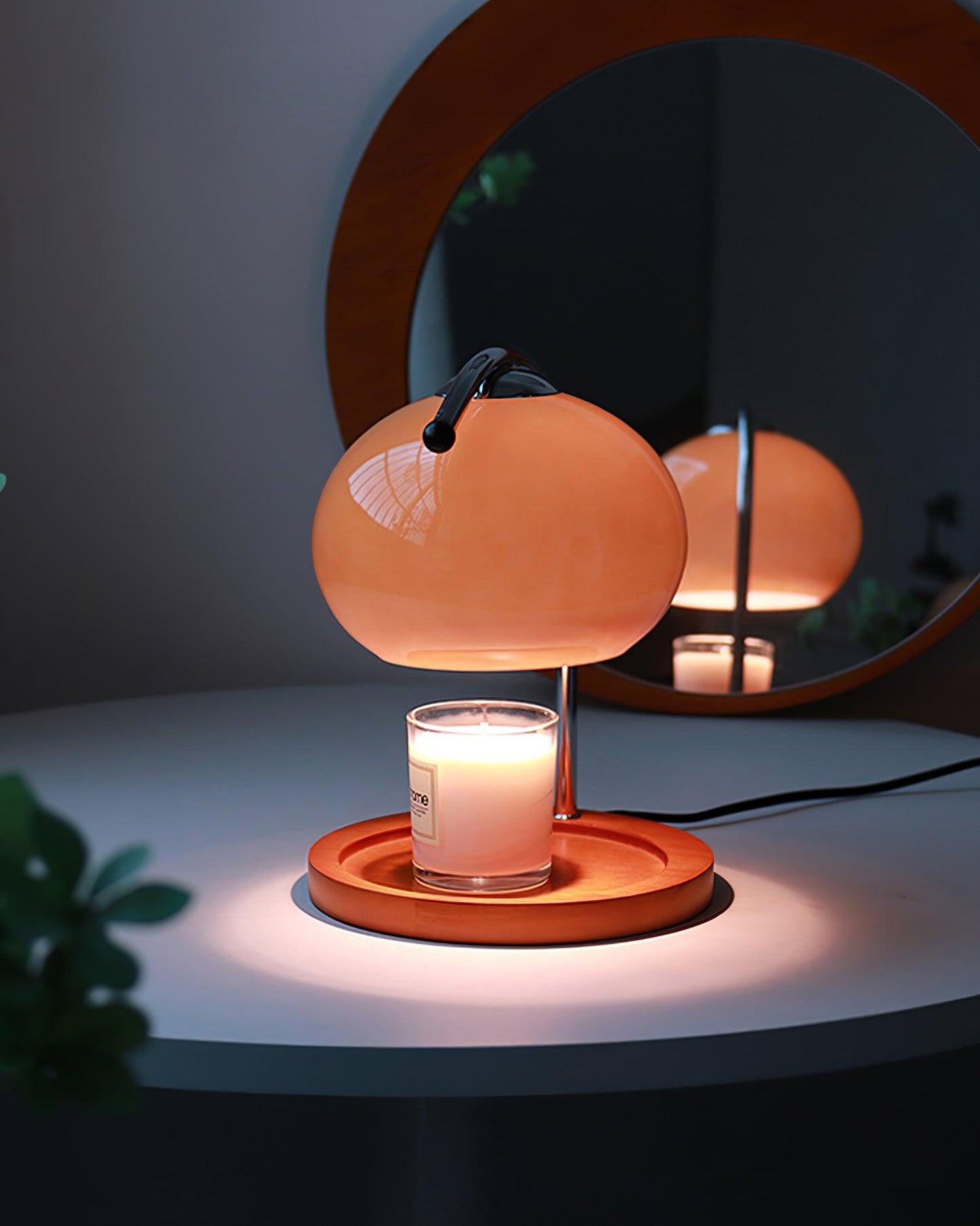 Table Light | Candle Warmer Glass Dome Design