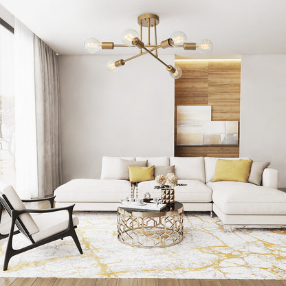 Ceiling Light | Sputnik Brass Semi Flush Design