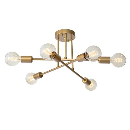 Ceiling Light | Sputnik Brass Semi Flush Design