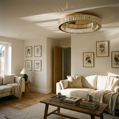 Ceiling Light | Round Crystal Ring Design