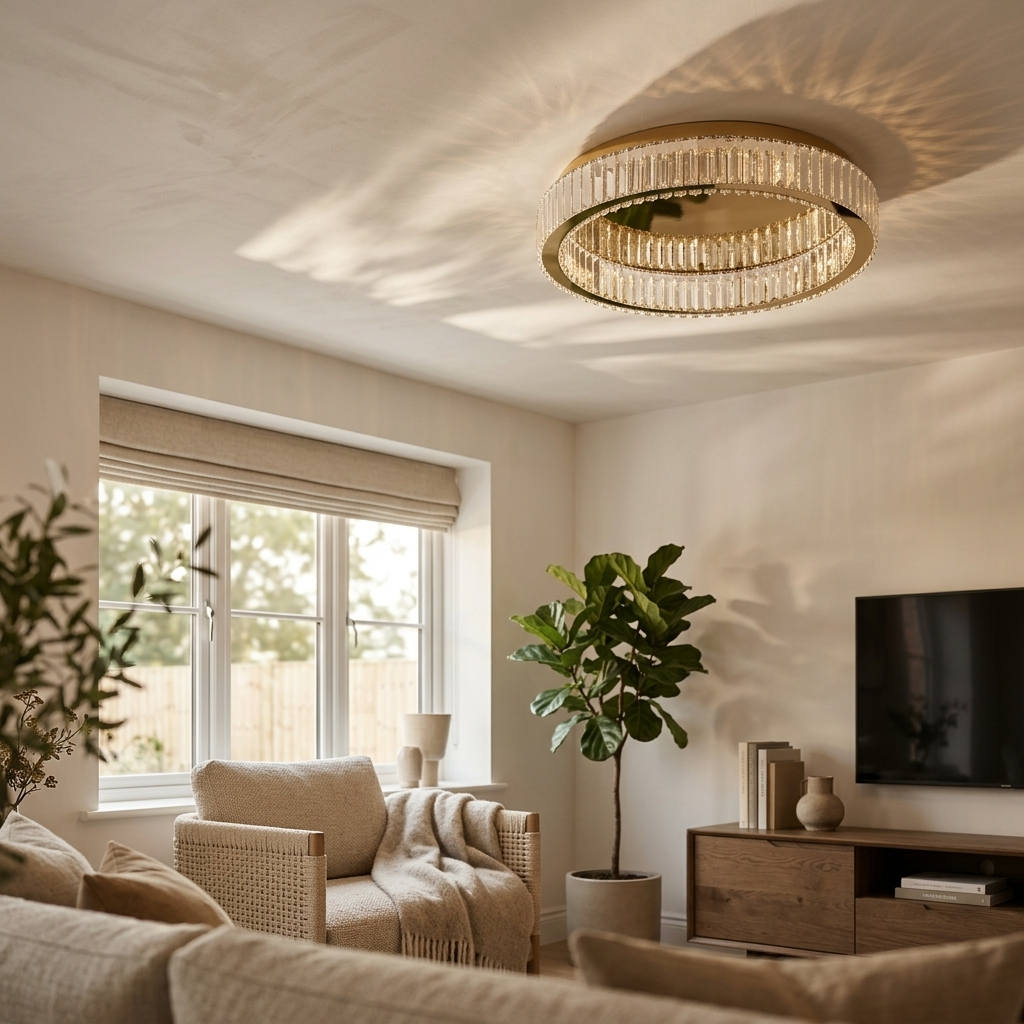 Ceiling Light | Round Crystal Ring Design