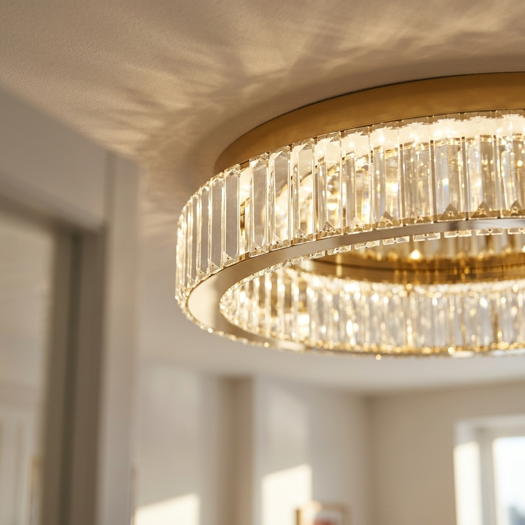 Ceiling Light | Round Crystal Ring Design